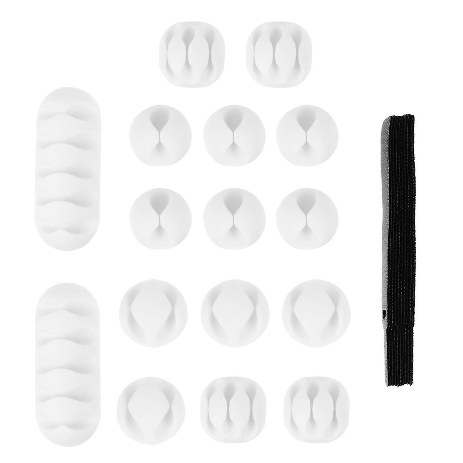 Desktop Cable Manager 26Pcs Grey Adhesive Wire Organization Clips For Home Office Desk Users Rectangular TPR Material
