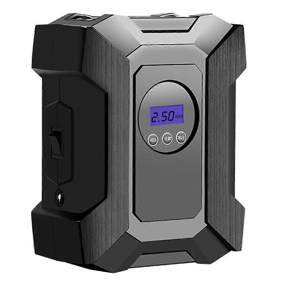 Automotive Air Pump For Night Use Featuring Automatic Shut-off Function In Black 1 Set