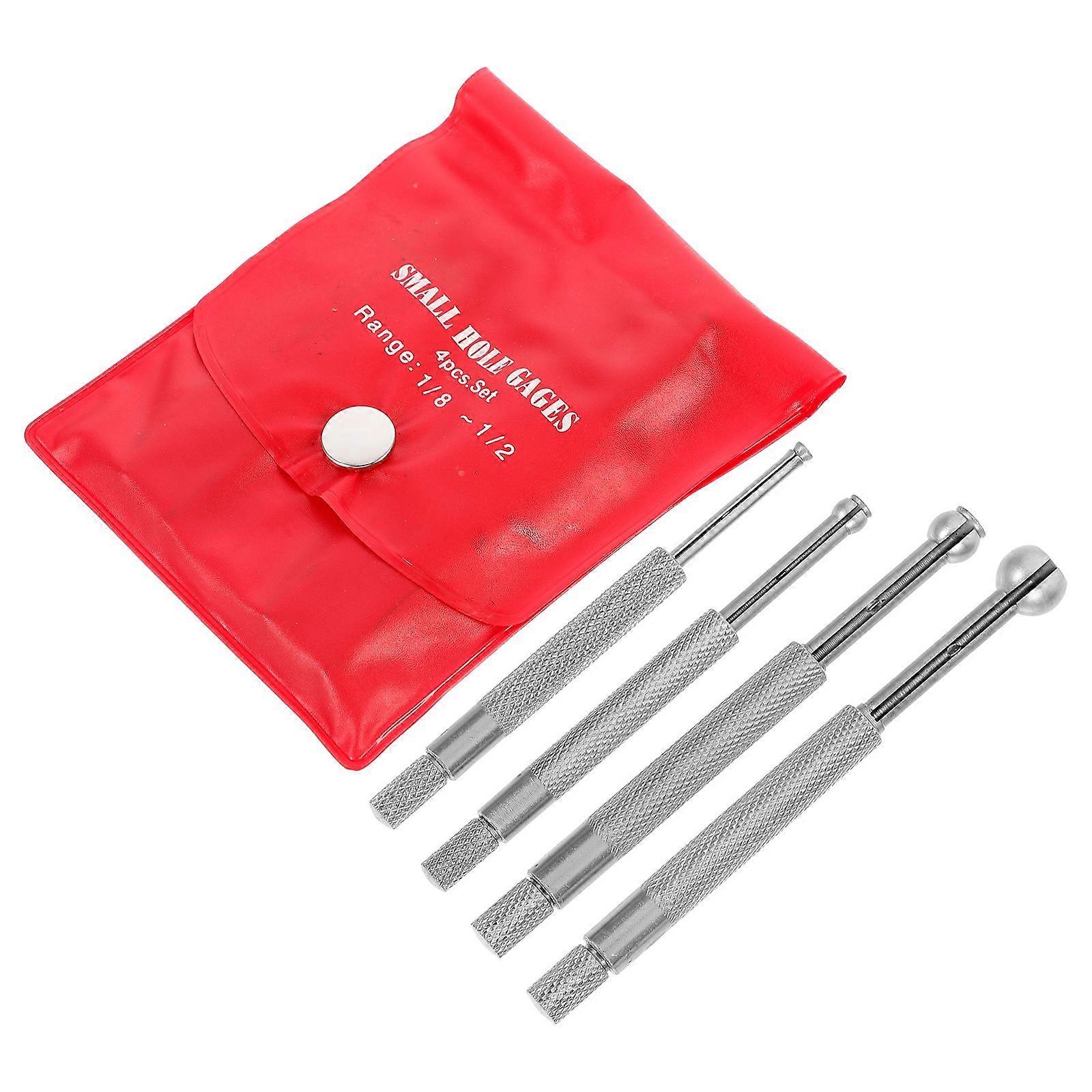 4Pcs Measuring Tool Set Precision Carbon Steel Telescoping Gauges For Technicians In Laboratories 9.2X1X0.5CM Silver Ideal For Deep Hole Measurement