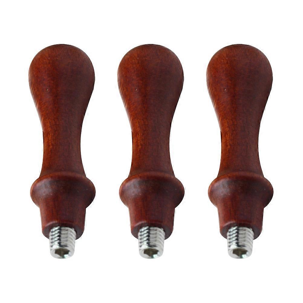 Brown Synthetic Stamper Handle for DIY Crafts and Wax Seal Stamp with Comfortable Grip 3Pcs