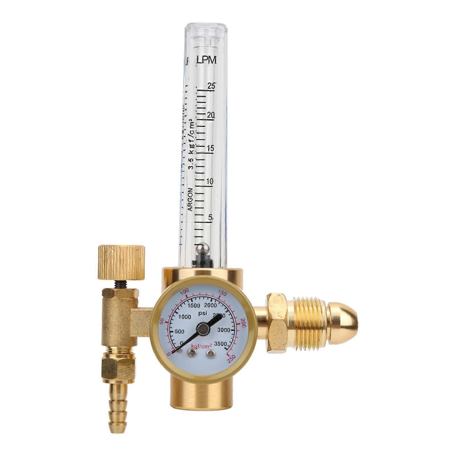 Solid Brass Argon Pressure Regulator Replacement Gas Flow Meter G5/8 Male Thread CGA580 Connection