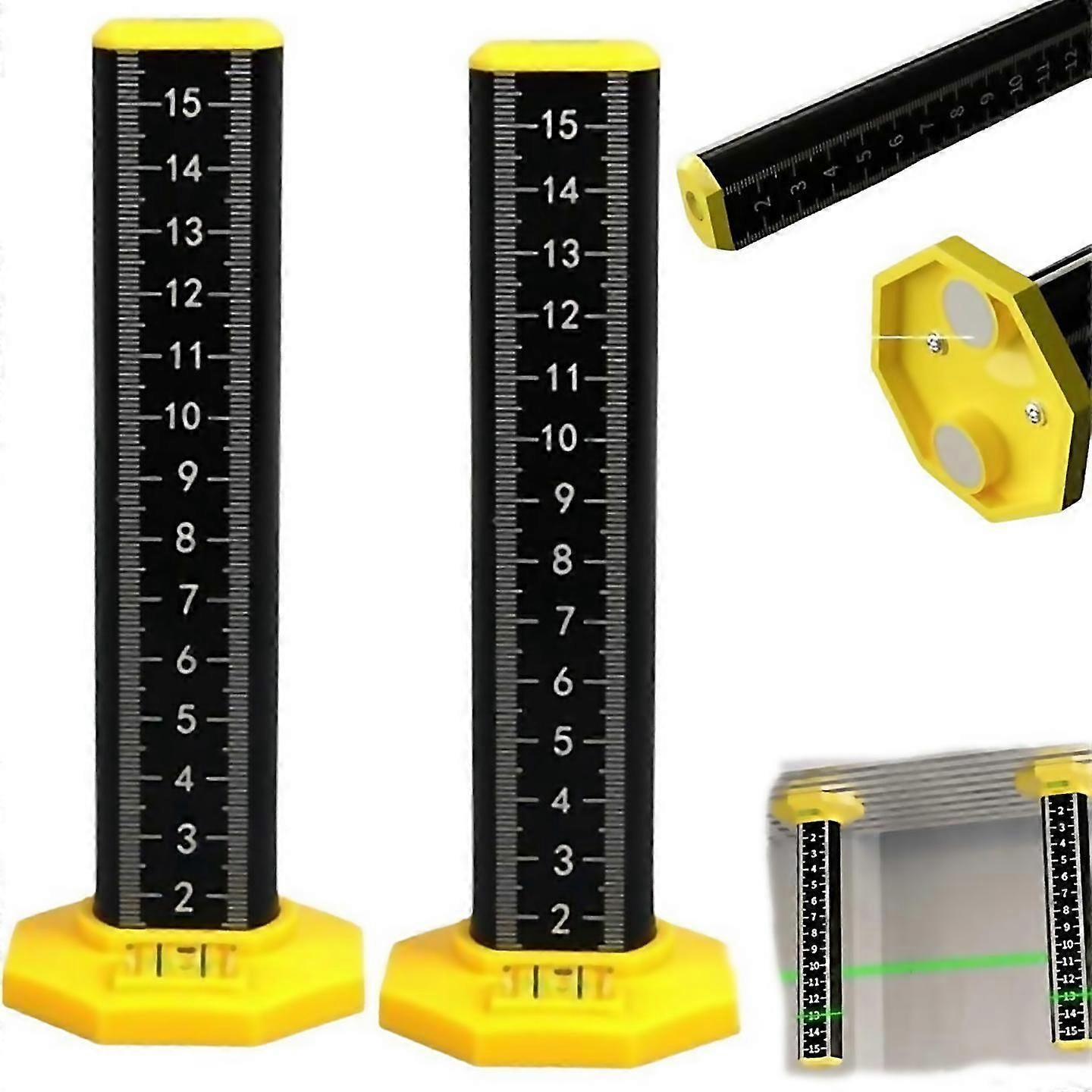 For ceiling and floor tile height rulerdoublesided scale dual use measuring ruler with magnetic base