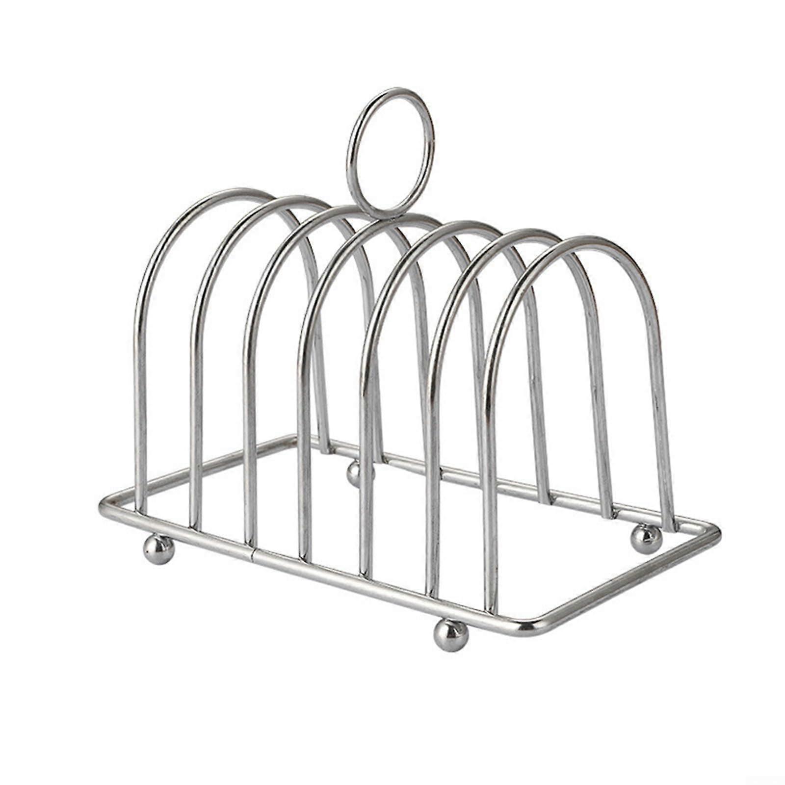Stainless Steel Kitchen Organizer for Toast, Bread, and Serving Trays with Multiple Compartments and Modern Design