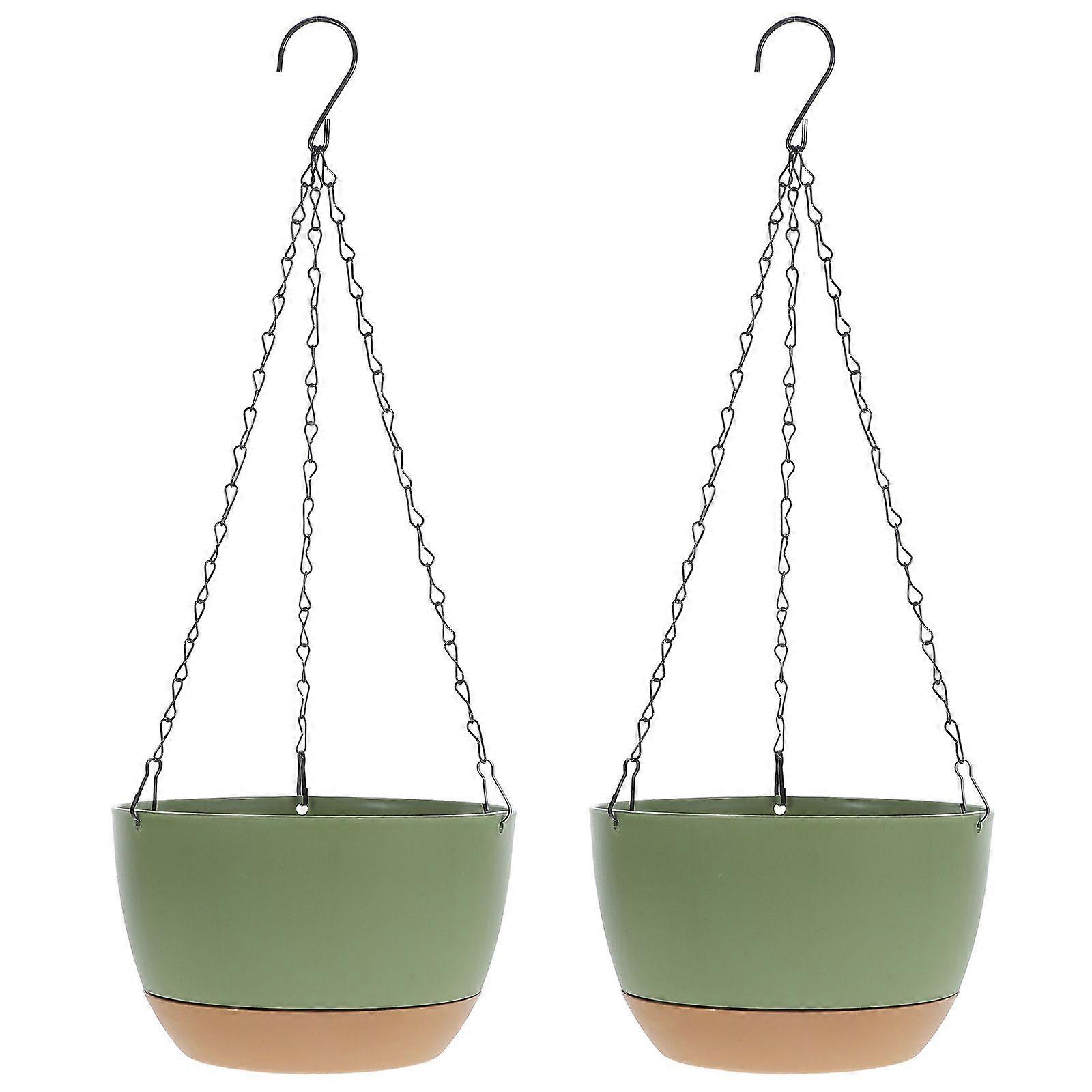 2pcs Hanging Flower Pots Simple Self-absorbent Pot Hydroponic Hanging Pot