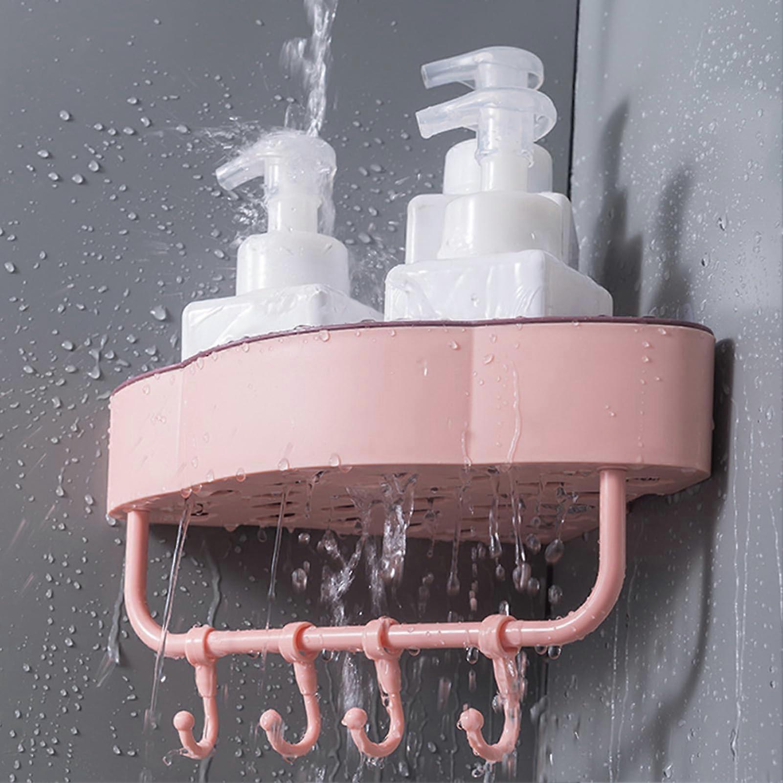 Wall Assembly Bathroom Shower Shelf, Bathing Shelf That Saves Space, Elegant Plastic Convenient for Bathing Kitchen (1)