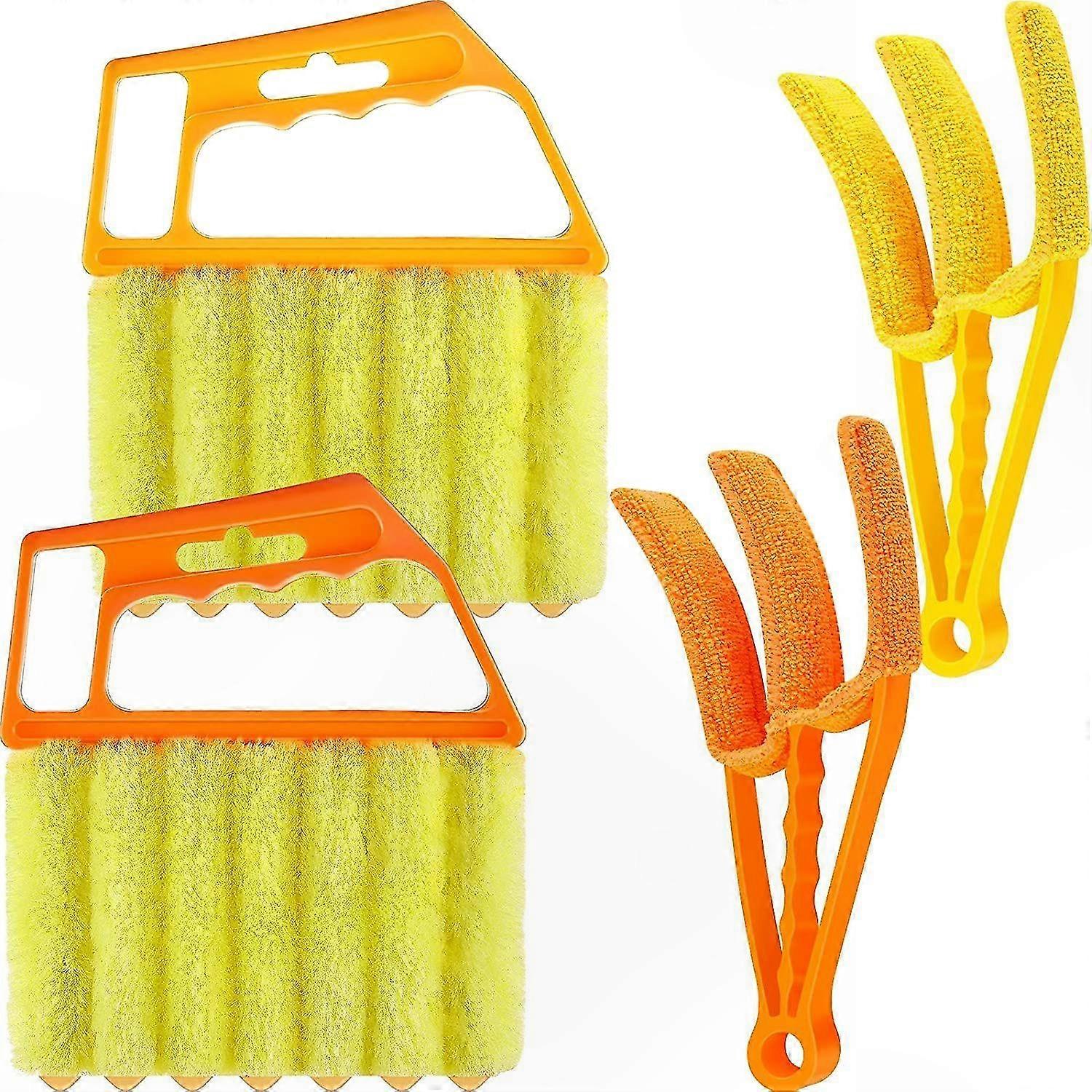 2-Pack Window Blind Duster and 7-Finger Venetian Shade Cleaner Tool with Handheld Brush for Shutters and Blinds Maintenance