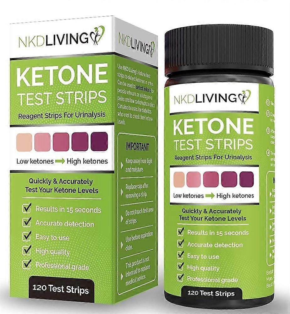 NKD Living Ketone Test Strips - 120 Strips - 4 Pack