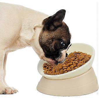 Fransk bulldog madskål, skrå vippet mops mad vandskål skridsikker kæledyrsfoder til frenchie, shih tzu, hunde med fladt ansigt, kat