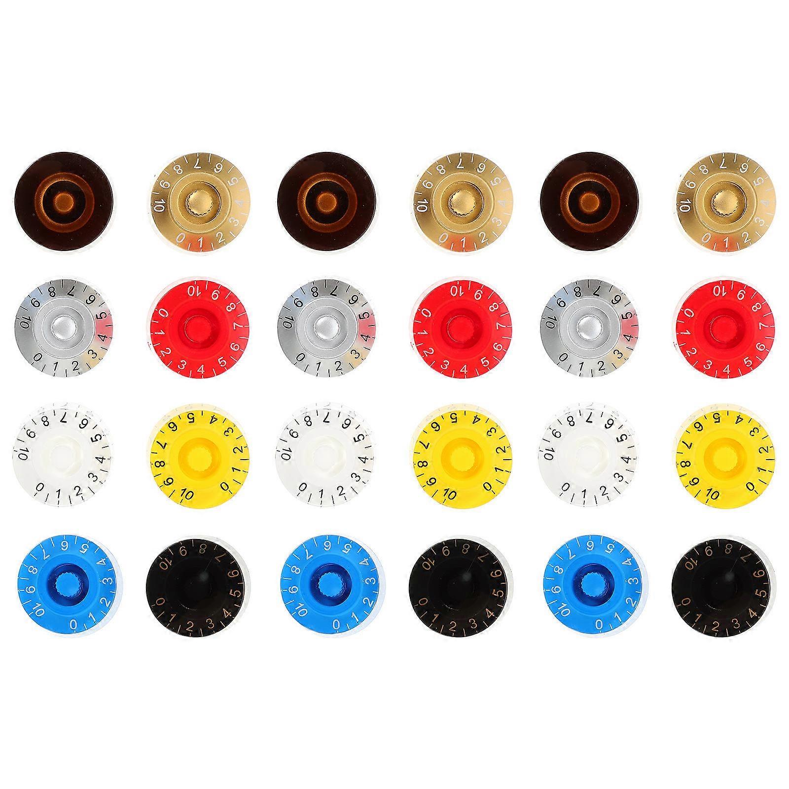 Bass Volume Caps for Musicians Cylindrical Shape Abs Material Guitar Volume Control Function 24Pcs