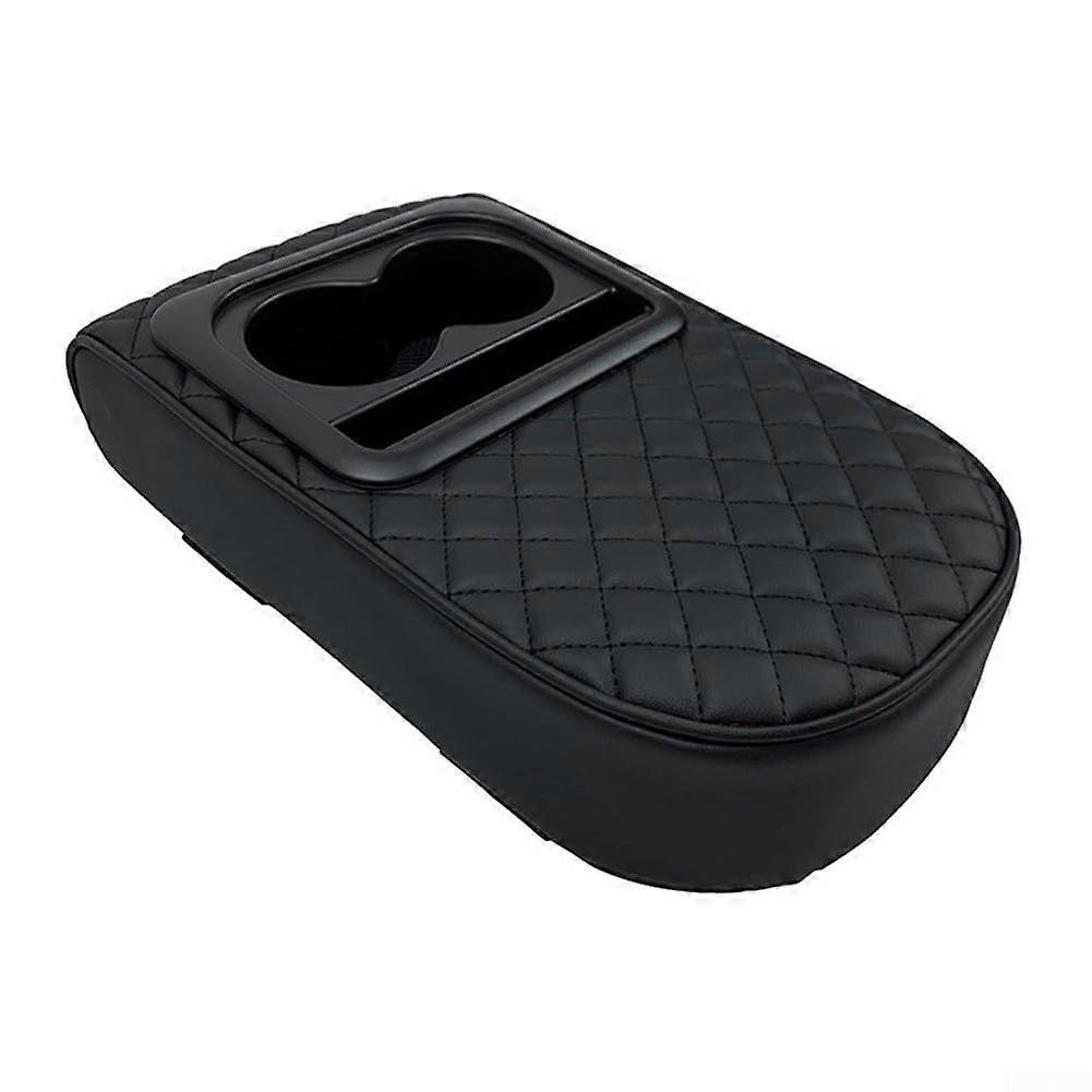 Multi Functional Car Armrest Pad With Elastic Strap Storage Pocket Universal Fit Car Interior Organizer