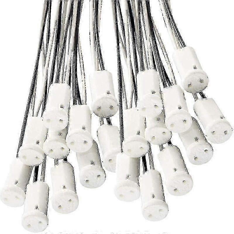 Ceramic G4 lamp holders with 10cm cable - 25 pack for halogen bulbs