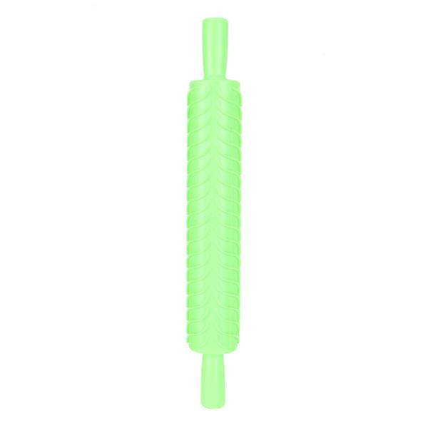Plastic Fondant Rolling Pin with Embossing Pattern for Baking Cakes and Cake Decorations