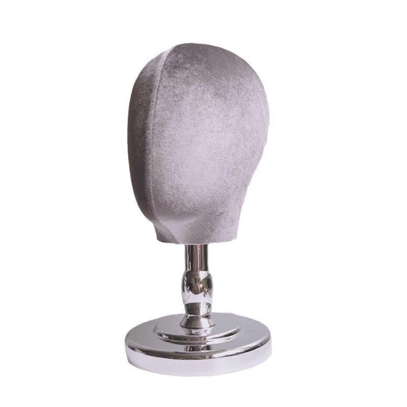 Modern Fabric Covered Mannequin Head for Wigs Display With Detachable Stand, Gray Hairdresser Accessories, Adjustable Size