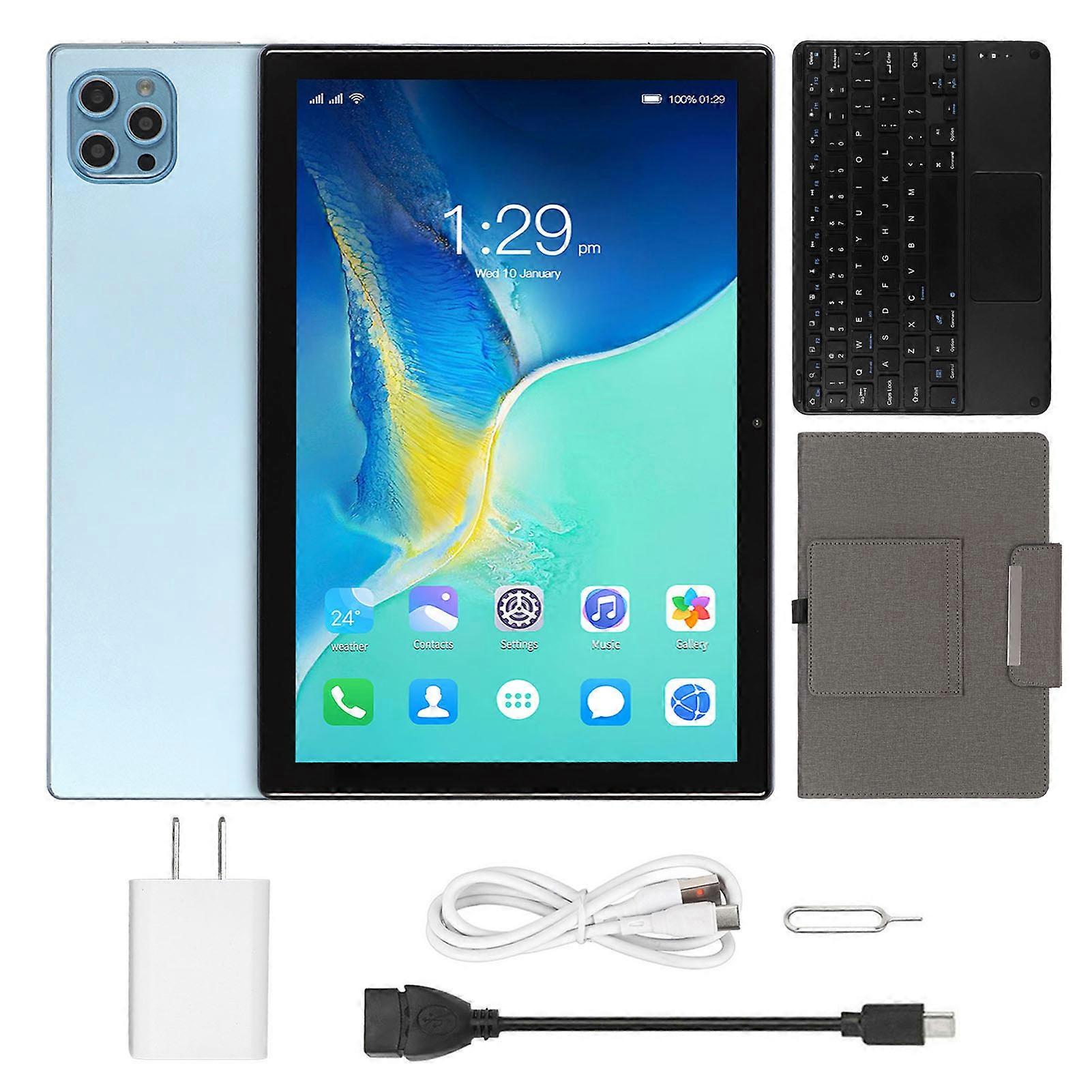 10.1 Inch Tablet Octa Core 8GB RAM 256GB ROM 4G Calling 5G WiFi with Keyboard Android 12