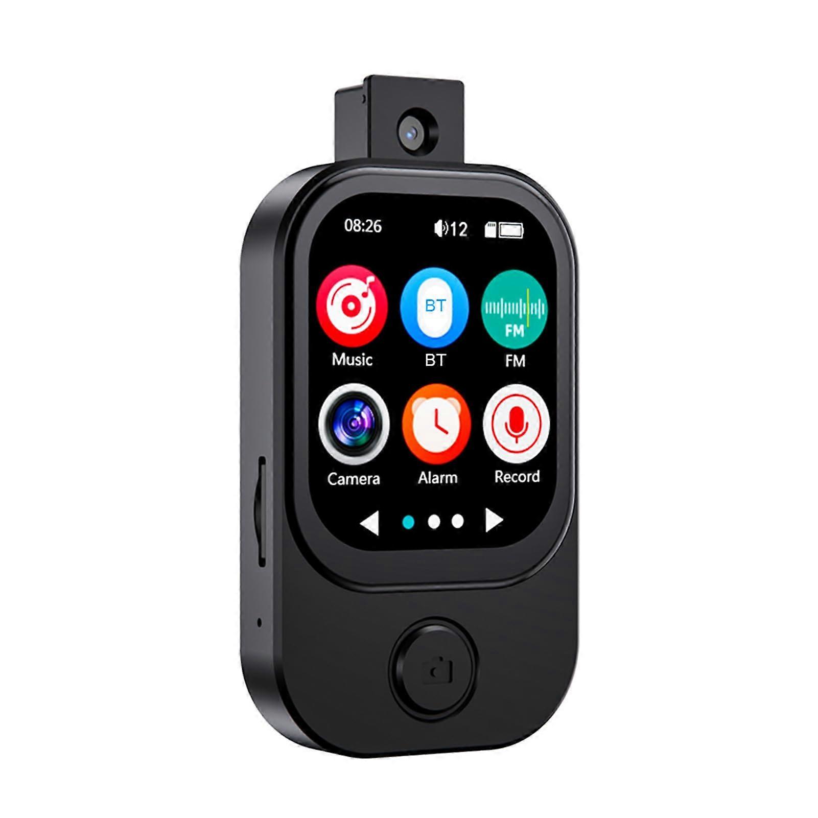MP3 Player with Camera 2.01 Inch Touch Screen Bluetooth 5.4 90Degree Rotating Camera FM Radio 8GB Black
