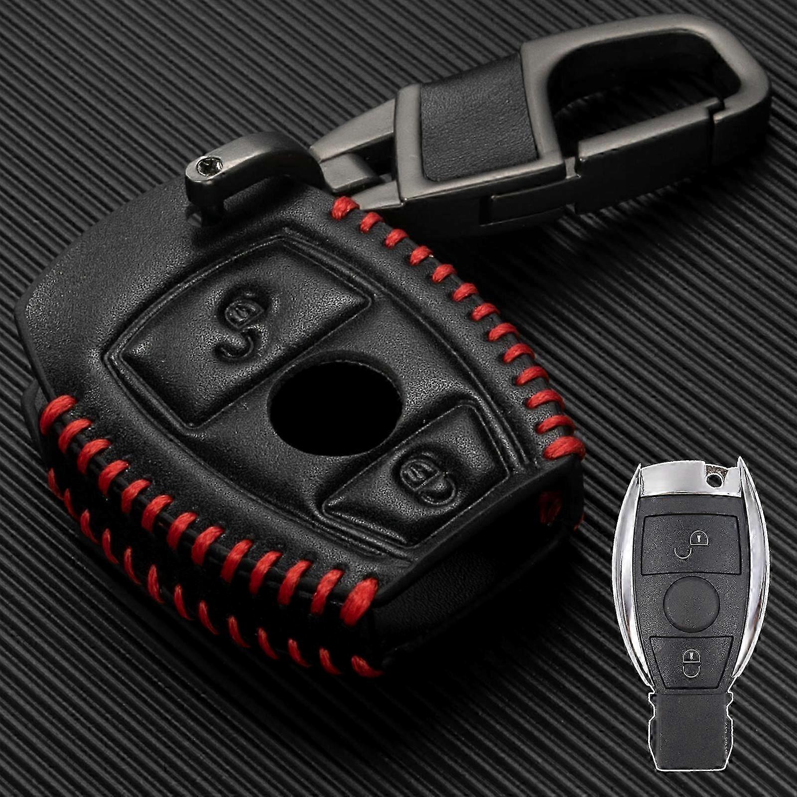 PU Leather Key Fob Cover for 2-Button Remote Case Compatible with Multiple Models