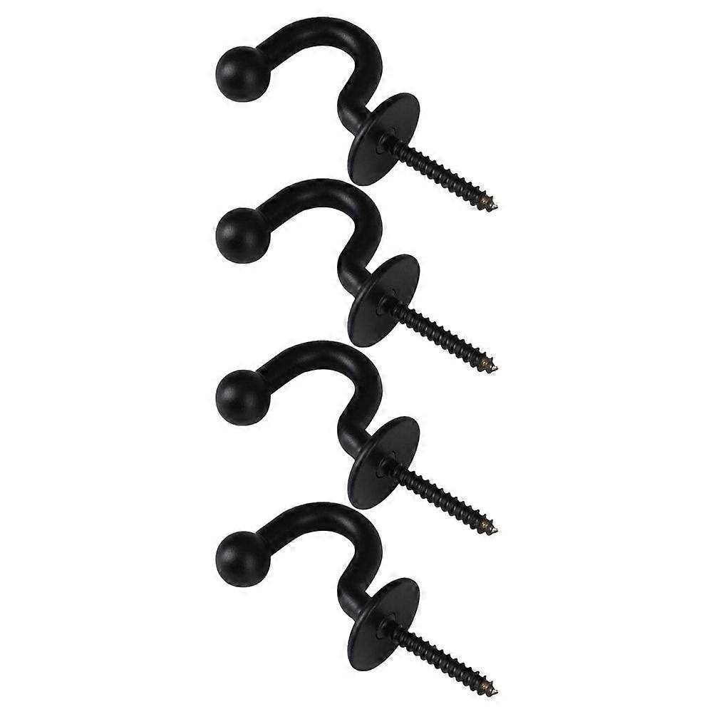 Black Zinc Alloy Curtain Hooks Set of 4 for Wall Decoration Easy to Install with Modern Design