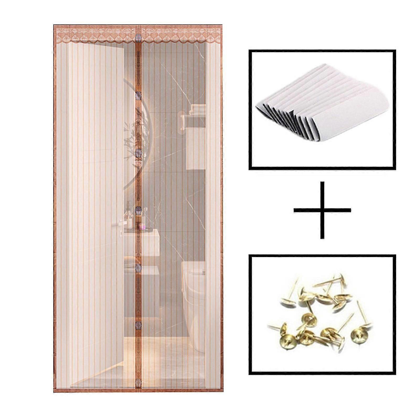 magnetic screen door for home with reinforced mesh
