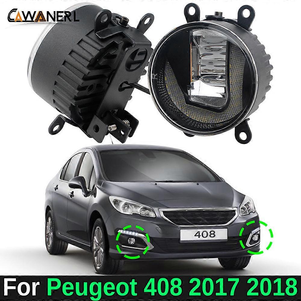 Applicable 2IN1 Function 30W Car Canbus LED Fog Light Assembly Daytime Running Lamp DRL 12V High Bright For Peugeot 408 2017 2018