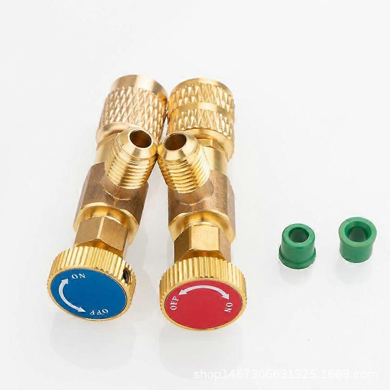 Carivent 2 Pcs Refrigerant Charging Safety Valve Quick Coupler Air Conditioning