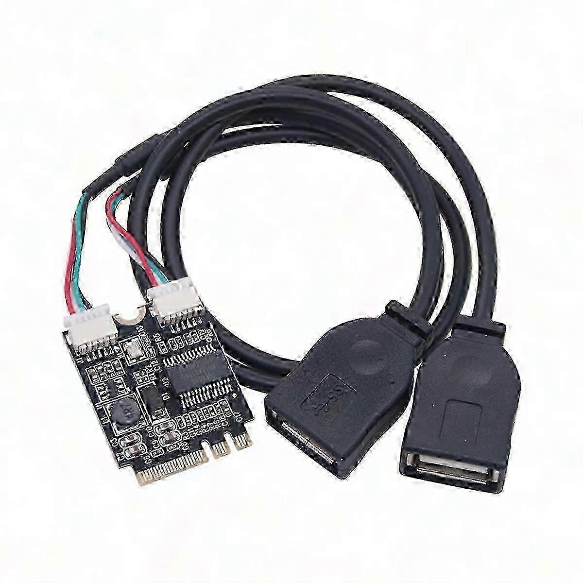 Dual Port USB 2.0 M.2 to USB Adapter Riser Card