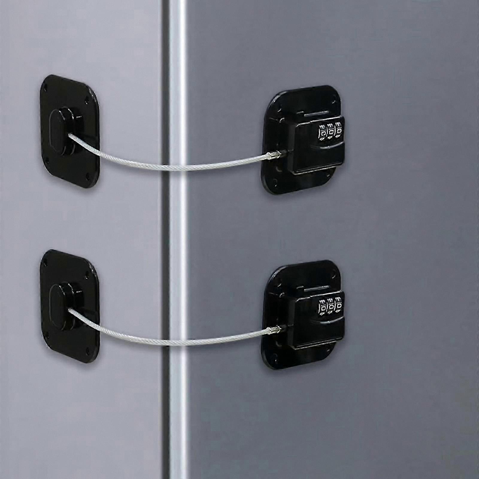 2-Pack Combination Locks for Fridges, Adhesive Safety Code Locks for Cabinets and Freezers