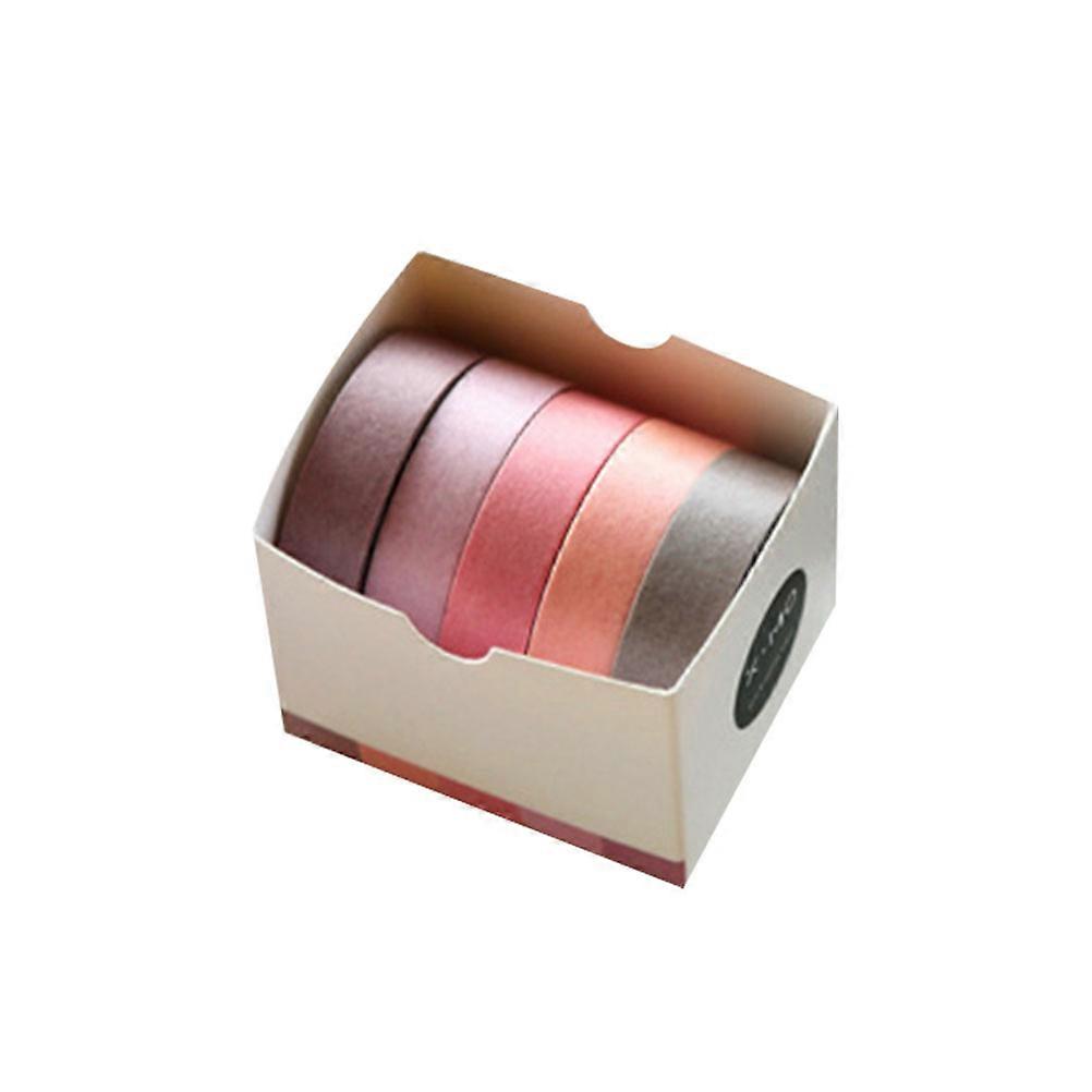 Creative Washi Paper Tape for Decoration Easy to Stick and Remove Without Residue 5 Pieces Assorted Color