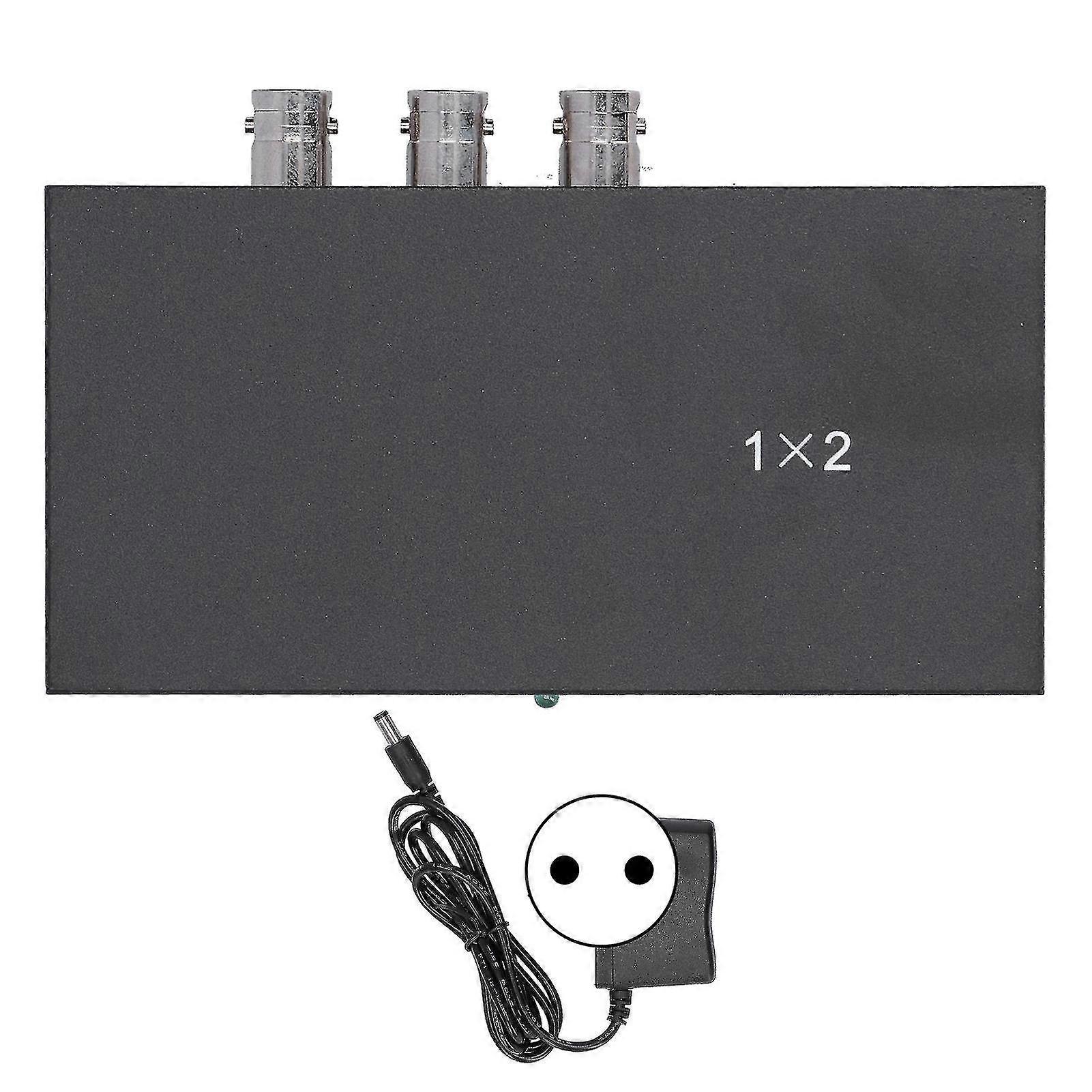 SDI Splitter Distributor Adapter 1 in 2 Out 1080P Support SDHD3GSDI with LED Indicator 100240V(EU Plug ) 2025