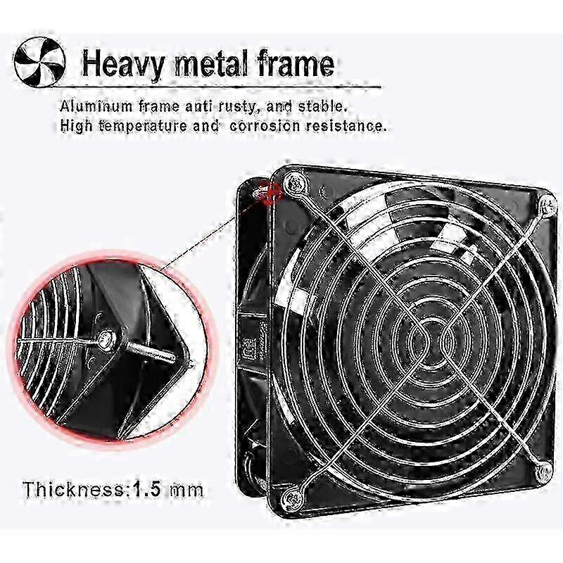 Silent High-Temperature Axial Fan for Fireplaces - Universal 120x120x38mm
