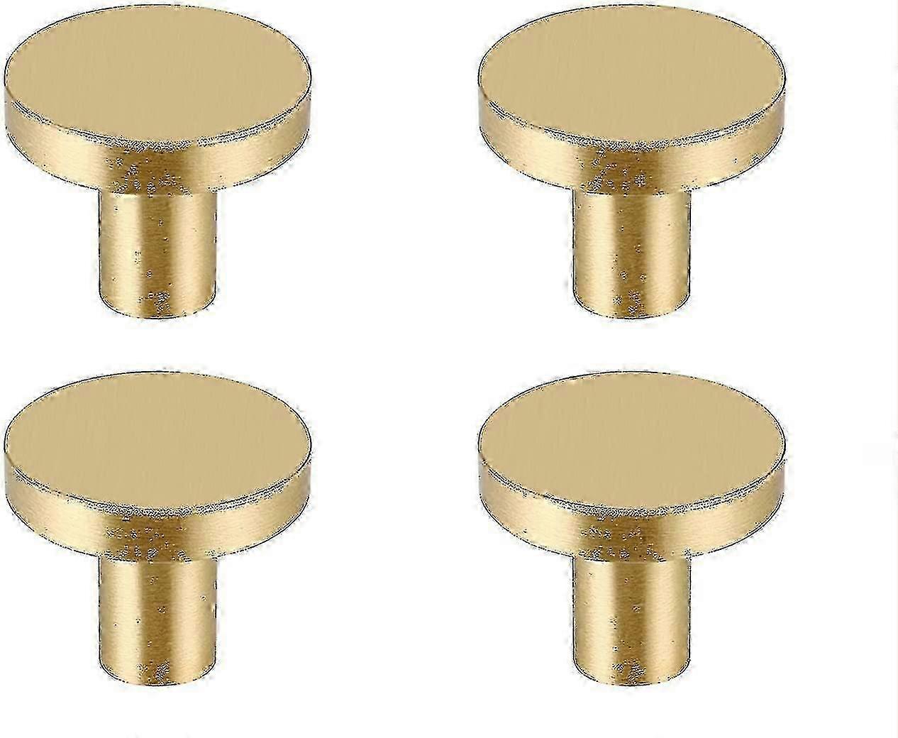 Gold-Finished Solid Brass Round Drawer Pulls for Cabinet Doors 4 Pack 2025