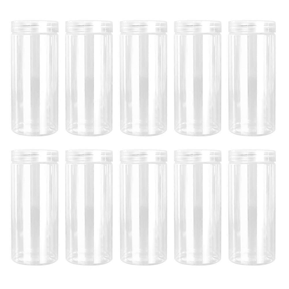 Transparent Plastic Bottles Leakproof for Storage Use 10Pcs Round Shape