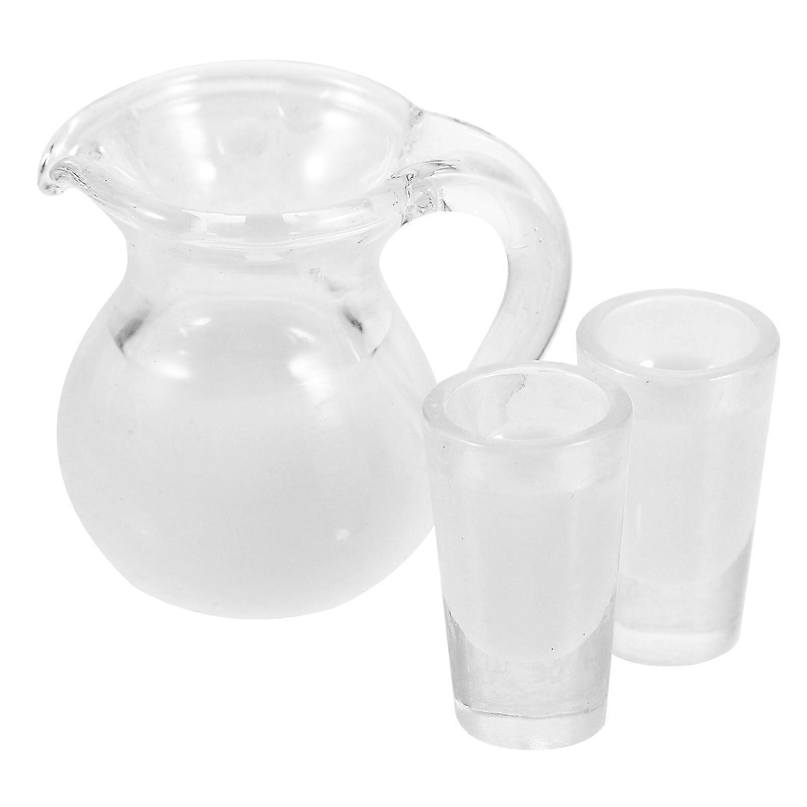 Doll House Accessories Miniature Glass Pitcher Set for Milk 1Set