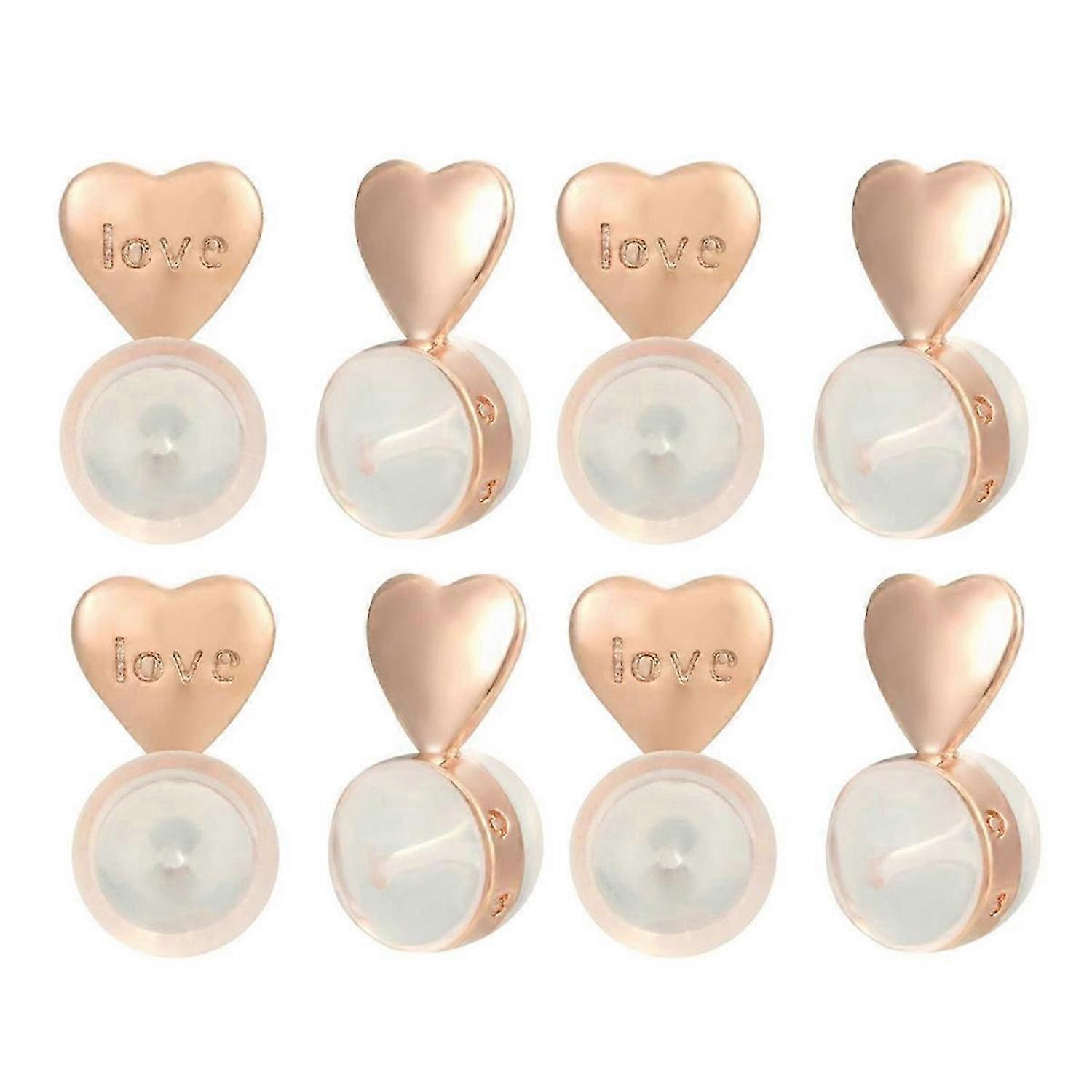 8PCS Earring Backs for -Ears,Rose Gold