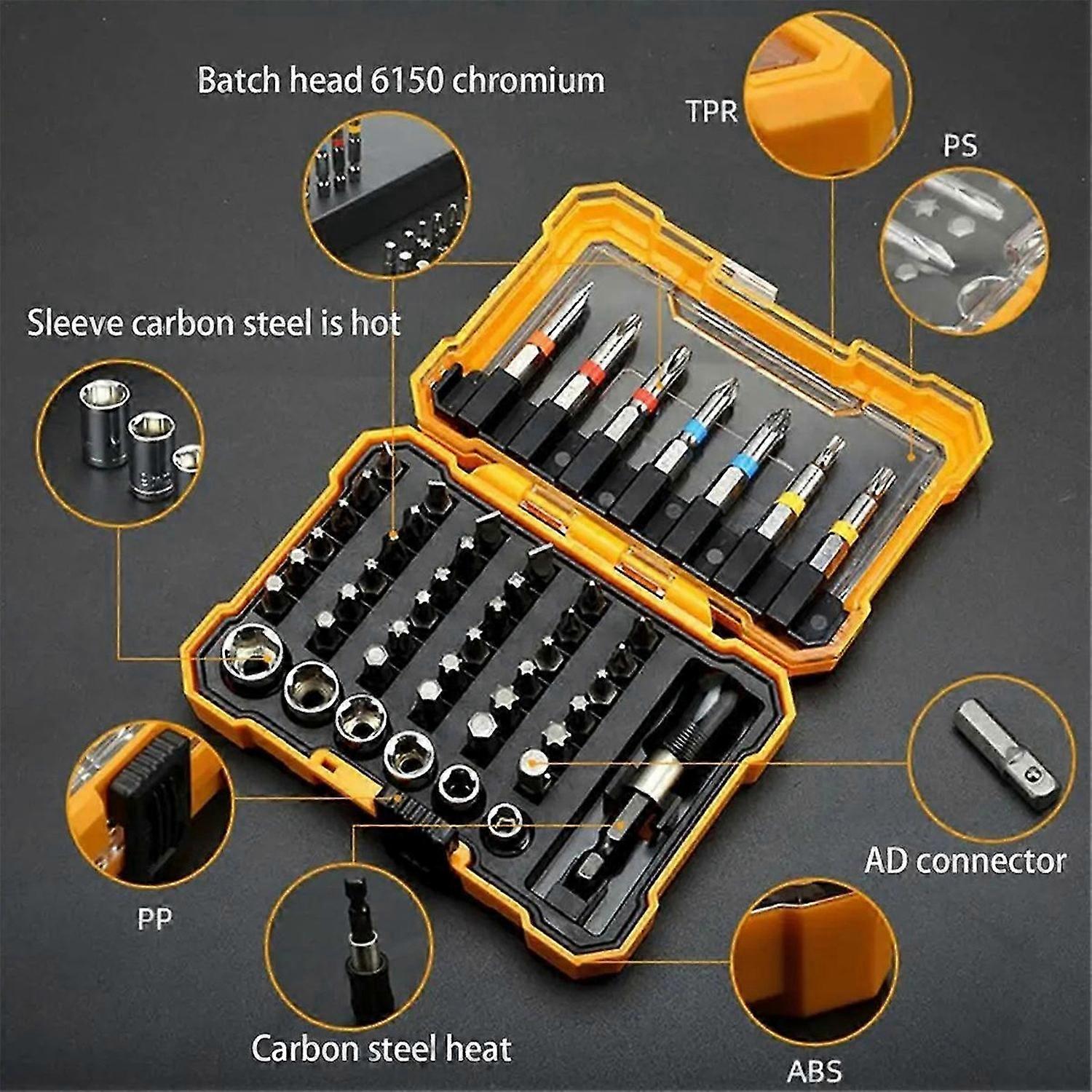 Drill Bit Set 50Pcs Power Screwdriver Drill Woodworking Drill Bits