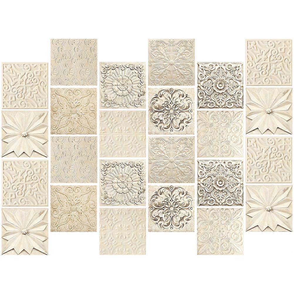 Waterproof Oil-Proof Dust-Proof Square Pvc Tiles for Kitchen Tiles Assorted Color Featuring Easy to Clean Function 24Pcs