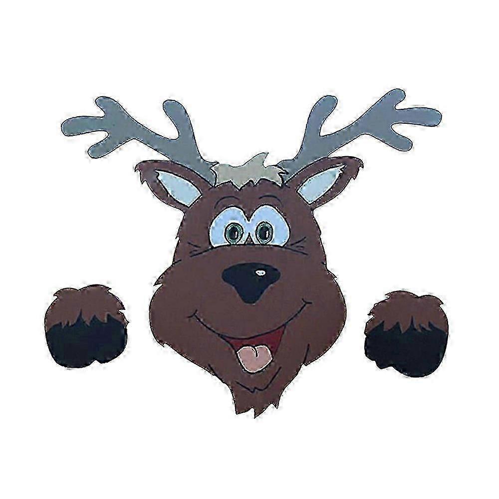 Christmas Santa Claus Elk Garden Fence Peeker Board Home Xmas Decoration Ornament