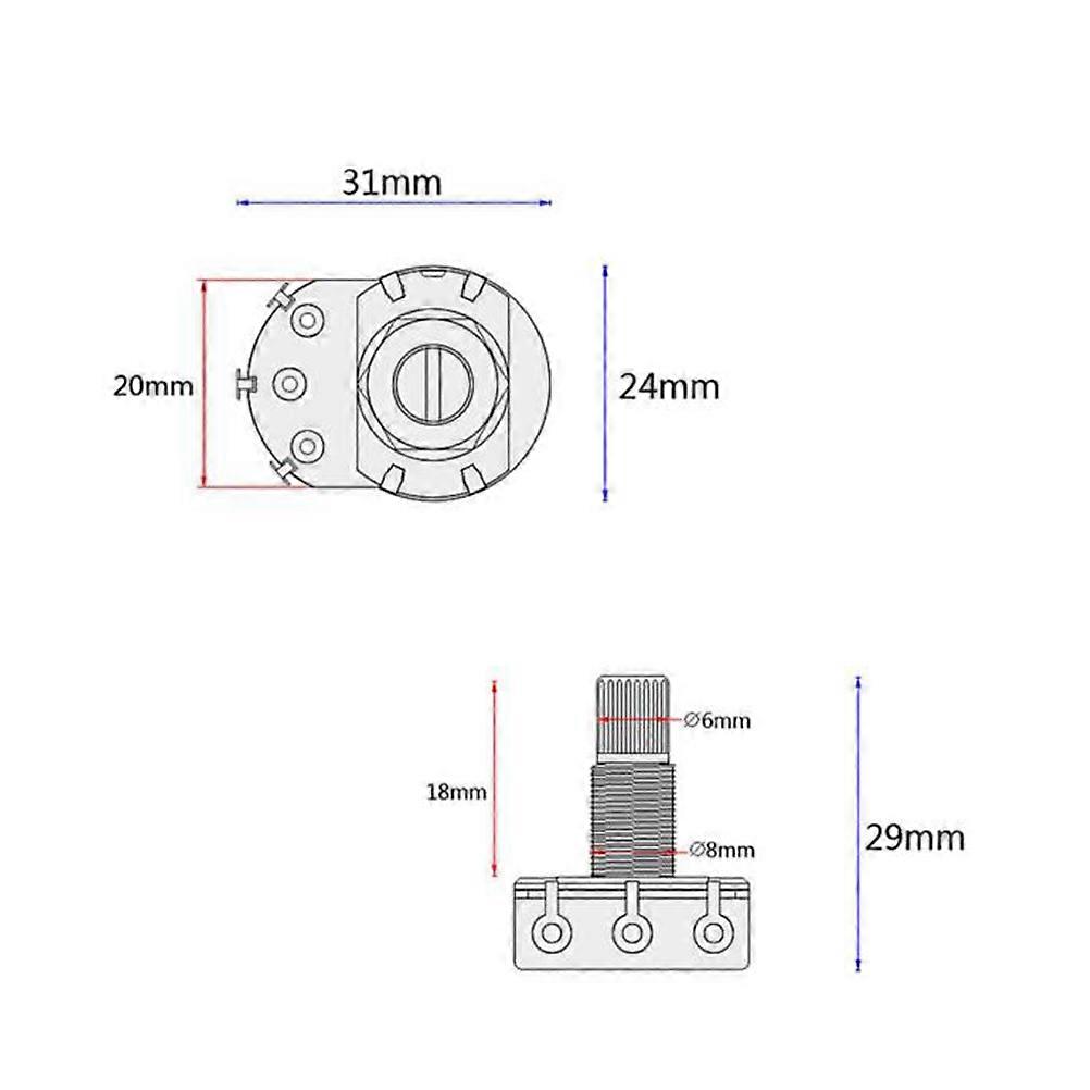Guitar Volume Potentiometer B500k Ohm Linear Taper for Accessory Use