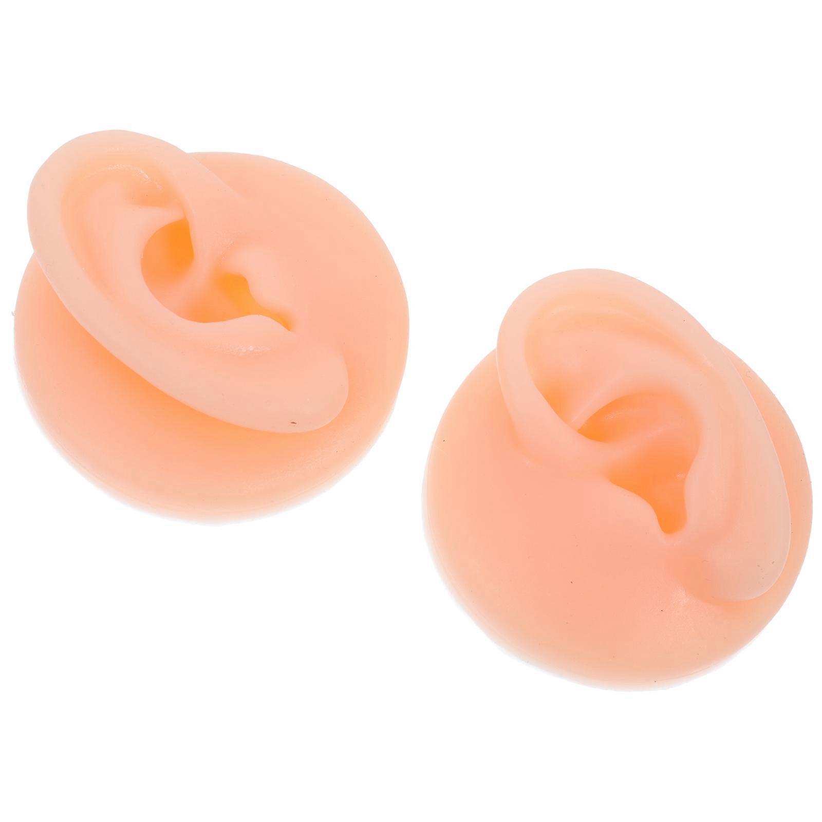Jewelry Display Silicone Ear Model for Organizing 4Pairs Realistic Ears