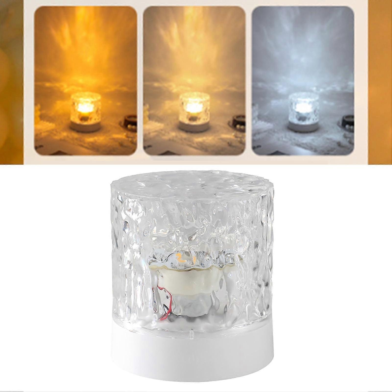 Water Ripple Night Light 360 Degree Dynamic LED Lamp Low Power Consumption For Living Room 3 Colors Plug In Rotating