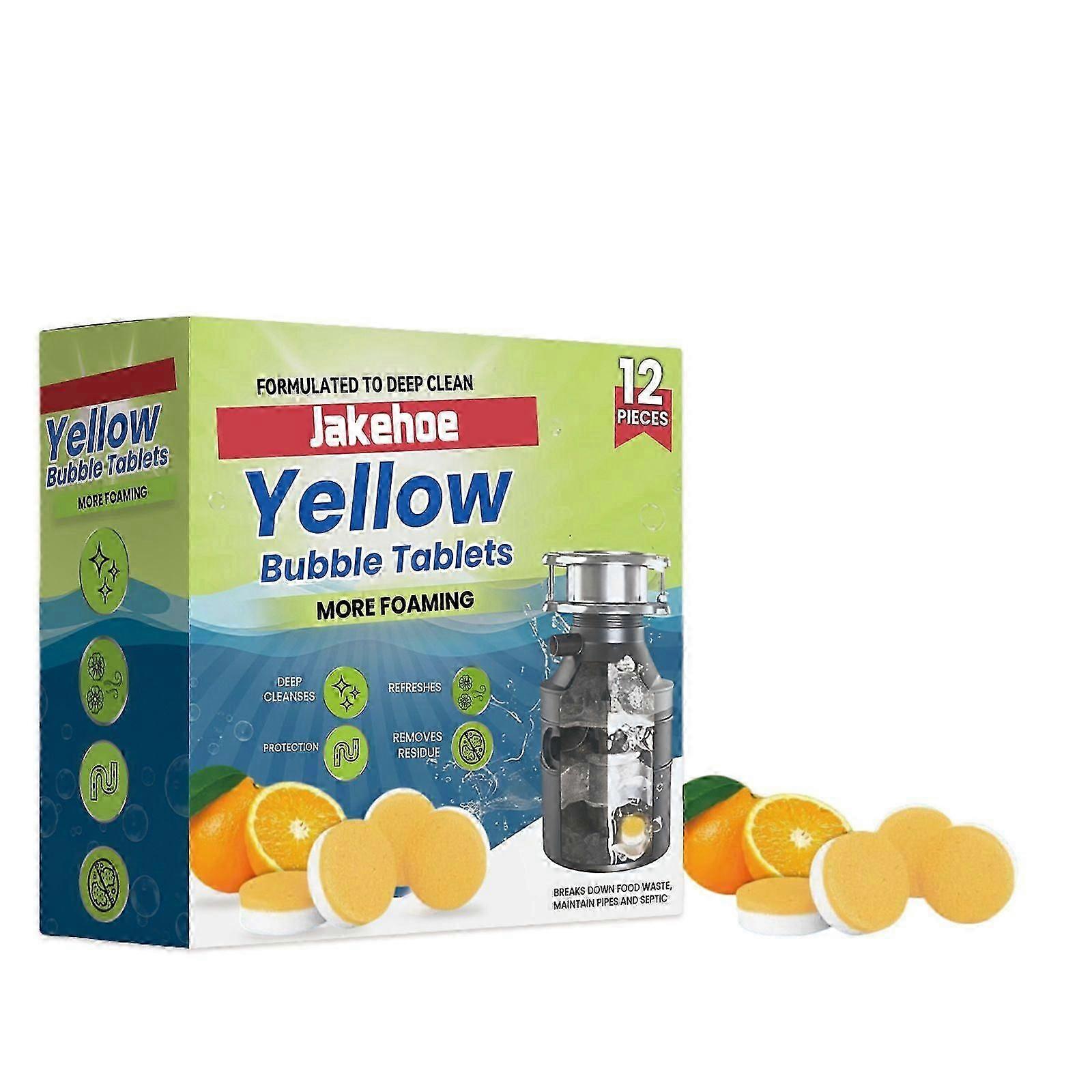 Garbage Disposal Cleaner Deodorizer Tablets - 12 Pack, Powerful Foaming Tablet - Fresh Citrus Foam Sink Disposer Freshener, Natural Kitchen Drain Clea