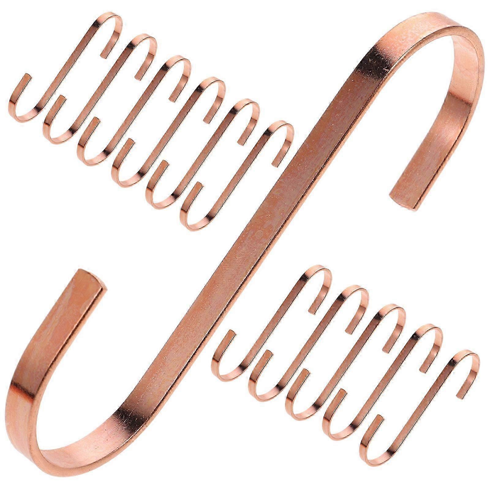 Tiny S Hooks Practical Design Metal Hanging Hooks for Home Organization Rose Gold 12Pcs