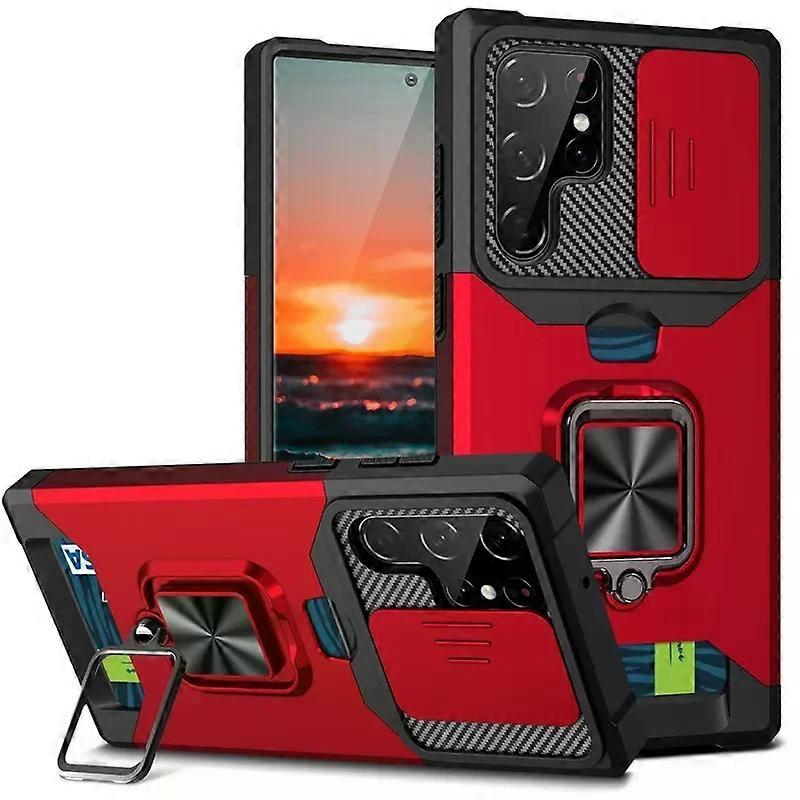 Shockproof Magnetic Holder Case for Samsung Galaxy A56 A36 A26 A16 A06 A55 A35 A15 A72 A54 A53 A52 S25 Edge With Card Solt Cover