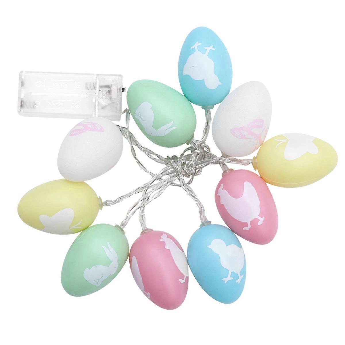 2Pcs Easter LED String Lamp Plastic Egg Light for Party Decoration Multi
