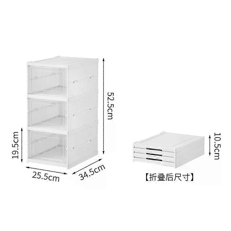 Foldable Shoe Organizer Shoe Box Plastic Stackable Free Combination Shoe Rack with Cover Dustproof Sneaker Shoes Shelf Container