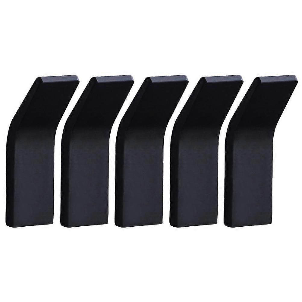 Door Back Hooks Wall Hanging Hooks Self-Adhesive 5Pcs Black Aluminum