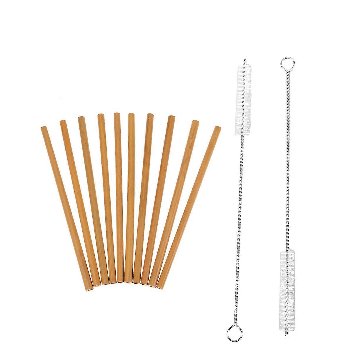 Environmental Bamboo Straw for Drinking Use 60Pcs with 2 Cleaning Brushes