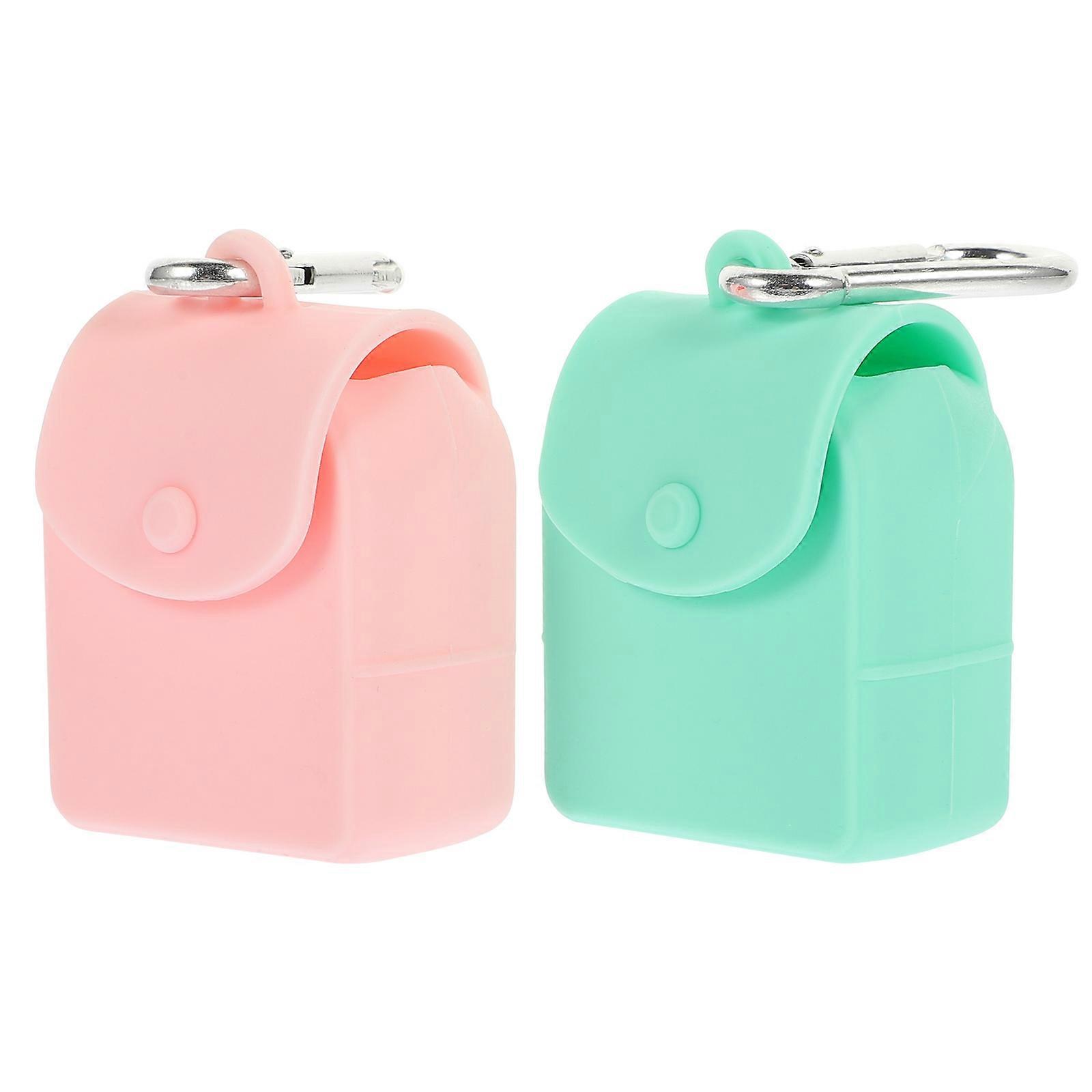 Silicone Coin Purse Storage Pocket For Travel Office Occasion Button Shaped Functional 4Pcs