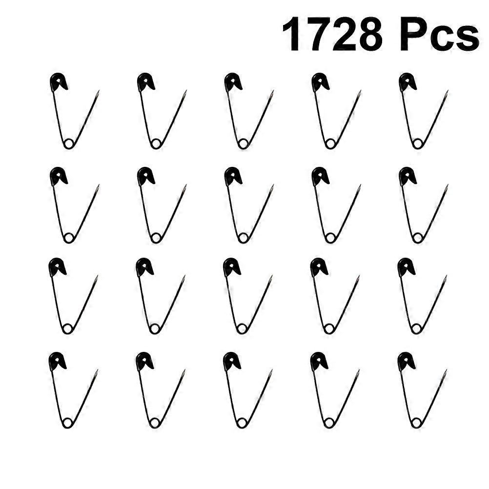 1728Pcs Mini Buckle Pins Black Metal Needles Ideal For Tailoring Crafts Home Use Fastening