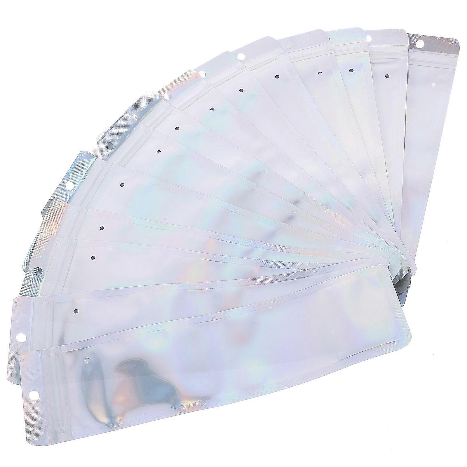 Holographic Pouches 500 Pcs Clear Self Sealing Bags Rectangular Shape Ideal For Safe Packaging and Storage
