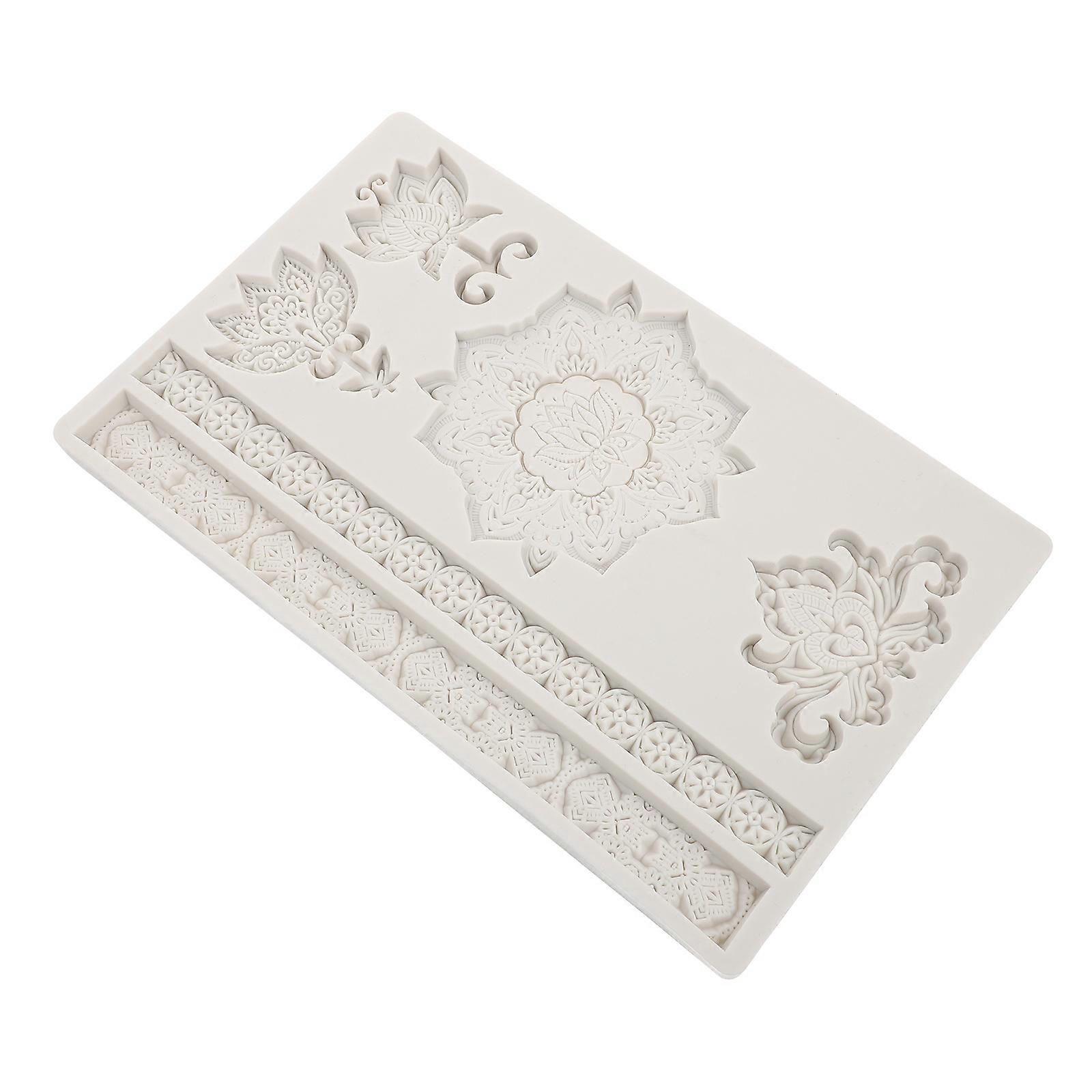 Heat Resistant Embossed Silicone Mold Cake Mold for 3Pcs DIY Baking